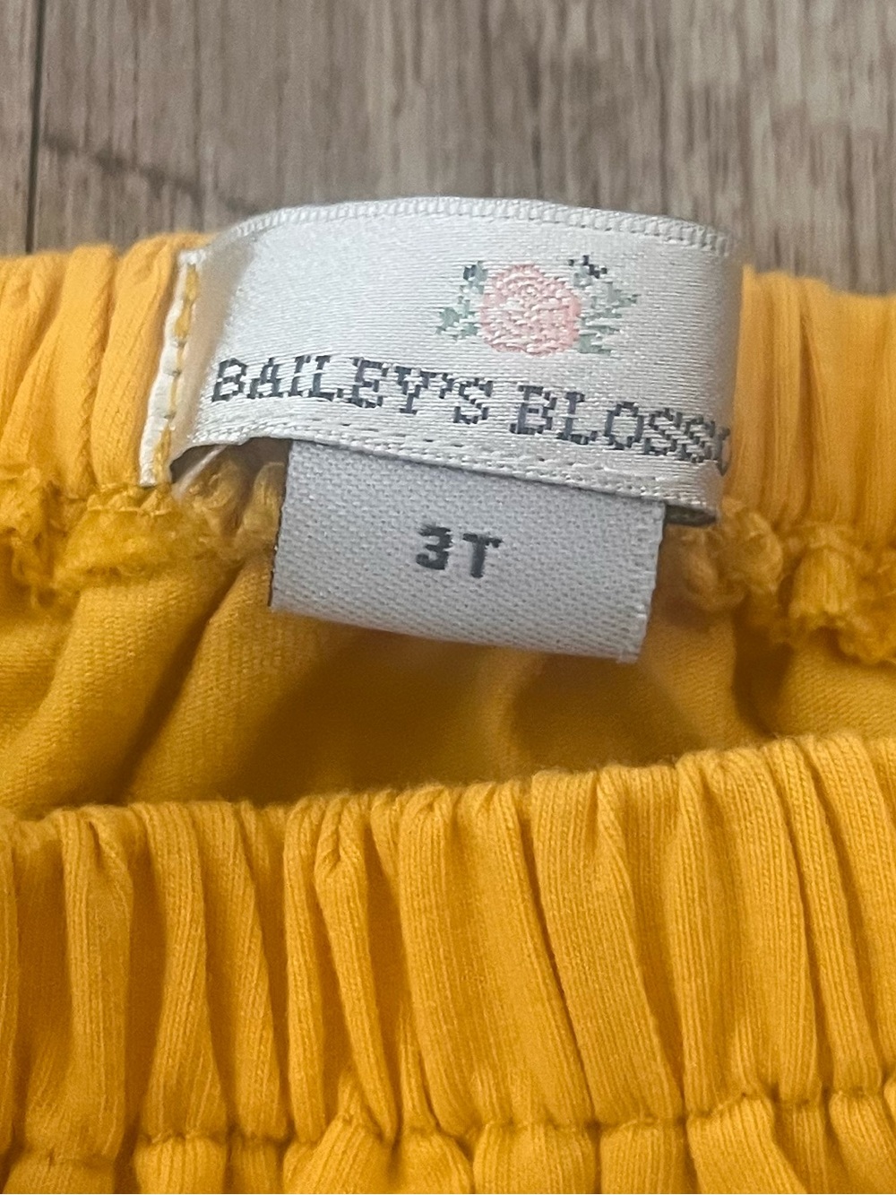 Girls' Mustard Yellow Elastic Waist bloomers - 3T
